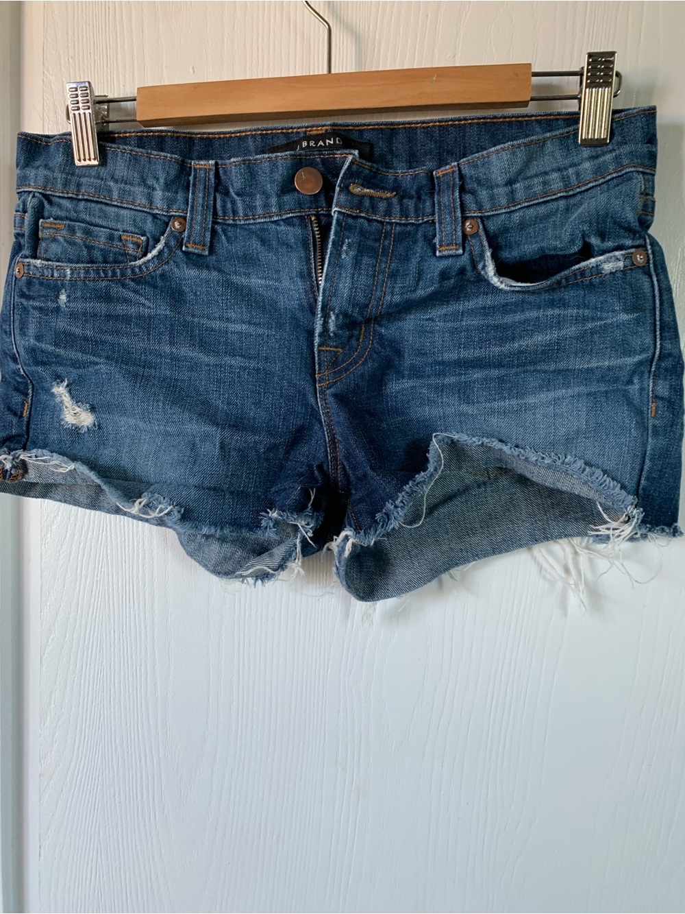 Summer Dark Blue Distressed Denim Cutoff Shorts
